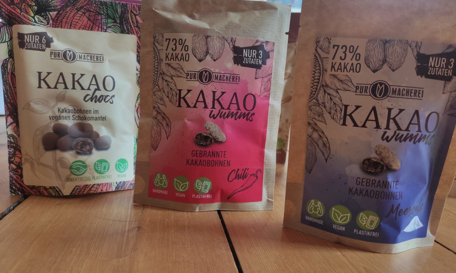 Vegane gesunde Snacks der PURmacherei